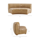 Modway Rialta Curved Armless Vegan Leather Sectional Loveseat