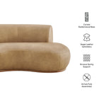 Modway Rialta Curved Right-Arm Vegan Leather Sectional Loveseat