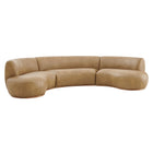 Modway Rialta 3 Piece Curved Vegan Leather Sectional Sofa