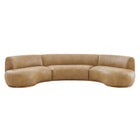 Modway Rialta 3 Piece Curved Vegan Leather Sectional Sofa