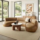 Modway Rialta 3 Piece Curved Vegan Leather Sectional Sofa