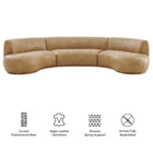 Modway Rialta 3 Piece Curved Vegan Leather Sectional Sofa