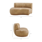Modway Rialta 3 Piece Curved Vegan Leather Sectional Sofa