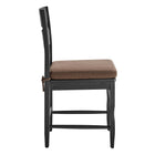 Modway Jax Oak Wood Dining Chair With Wavy Razor Back and Cushion Set of 2