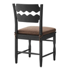 Modway Jax Oak Wood Dining Chair With Wavy Razor Back and Cushion Set of 2