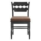 Modway Jax Oak Wood Dining Chair With Wavy Razor Back and Cushion Set of 2