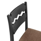 Modway Jax Oak Wood Dining Chair With Wavy Razor Back and Cushion Set of 2