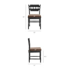Modway Jax Oak Wood Dining Chair With Wavy Razor Back and Cushion Set of 2