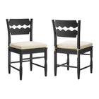 Modway Jax Oak Wood Dining Chair With Wavy Razor Back and Cushion Set of 2