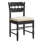 Modway Jax Oak Wood Dining Chair With Wavy Razor Back and Cushion Set of 2