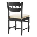 Modway Jax Oak Wood Dining Chair With Wavy Razor Back and Cushion Set of 2