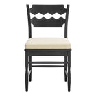 Modway Jax Oak Wood Dining Chair With Wavy Razor Back and Cushion Set of 2