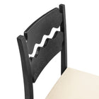 Modway Jax Oak Wood Dining Chair With Wavy Razor Back and Cushion Set of 2