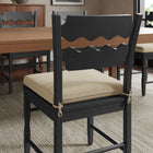Modway Jax Oak Wood Dining Chair With Wavy Razor Back and Cushion Set of 2