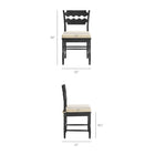 Modway Jax Oak Wood Dining Chair With Wavy Razor Back and Cushion Set of 2