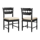Modway Jax Oak Wood Dining Chair With Wavy Razor Back and Cushion Set of 2