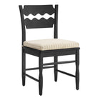 Modway Jax Oak Wood Dining Chair With Wavy Razor Back and Cushion Set of 2