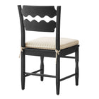 Modway Jax Oak Wood Dining Chair With Wavy Razor Back and Cushion Set of 2
