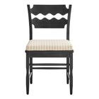 Modway Jax Oak Wood Dining Chair With Wavy Razor Back and Cushion Set of 2