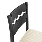 Modway Jax Oak Wood Dining Chair With Wavy Razor Back and Cushion Set of 2