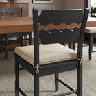 Modway Jax Oak Wood Dining Chair With Wavy Razor Back and Cushion Set of 2