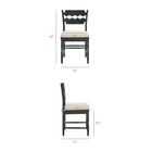 Modway Jax Oak Wood Dining Chair With Wavy Razor Back and Cushion Set of 2