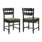 Modway Jax Oak Wood Dining Chair With Wavy Razor Back and Cushion Set of 2