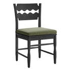 Modway Jax Oak Wood Dining Chair With Wavy Razor Back and Cushion Set of 2