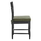 Modway Jax Oak Wood Dining Chair With Wavy Razor Back and Cushion Set of 2