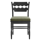 Modway Jax Oak Wood Dining Chair With Wavy Razor Back and Cushion Set of 2