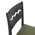 Modway Jax Oak Wood Dining Chair With Wavy Razor Back and Cushion Set of 2