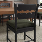 Modway Jax Oak Wood Dining Chair With Wavy Razor Back and Cushion Set of 2