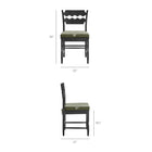 Modway Jax Oak Wood Dining Chair With Wavy Razor Back and Cushion Set of 2