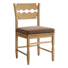 Modway Jax Oak Wood Dining Chair With Wavy Razor Back and Cushion Set of 2