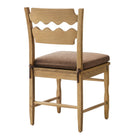 Modway Jax Oak Wood Dining Chair With Wavy Razor Back and Cushion Set of 2