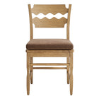 Modway Jax Oak Wood Dining Chair With Wavy Razor Back and Cushion Set of 2