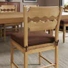 Modway Jax Oak Wood Dining Chair With Wavy Razor Back and Cushion Set of 2