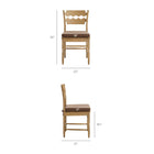 Modway Jax Oak Wood Dining Chair With Wavy Razor Back and Cushion Set of 2