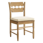 Modway Jax Oak Wood Dining Chair With Wavy Razor Back and Cushion Set of 2