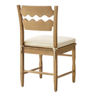 Modway Jax Oak Wood Dining Chair With Wavy Razor Back and Cushion Set of 2