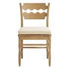 Modway Jax Oak Wood Dining Chair With Wavy Razor Back and Cushion Set of 2