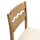 Modway Jax Oak Wood Dining Chair With Wavy Razor Back and Cushion Set of 2