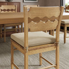 Modway Jax Oak Wood Dining Chair With Wavy Razor Back and Cushion Set of 2