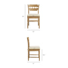 Modway Jax Oak Wood Dining Chair With Wavy Razor Back and Cushion Set of 2