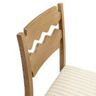 Modway Jax Oak Wood Dining Chair With Wavy Razor Back and Cushion Set of 2