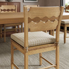 Modway Jax Oak Wood Dining Chair With Wavy Razor Back and Cushion Set of 2