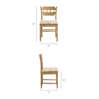 Modway Jax Oak Wood Dining Chair With Wavy Razor Back and Cushion Set of 2