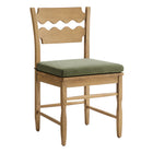 Modway Jax Oak Wood Dining Chair With Wavy Razor Back and Cushion Set of 2