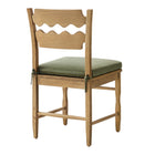 Modway Jax Oak Wood Dining Chair With Wavy Razor Back and Cushion Set of 2