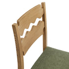 Modway Jax Oak Wood Dining Chair With Wavy Razor Back and Cushion Set of 2